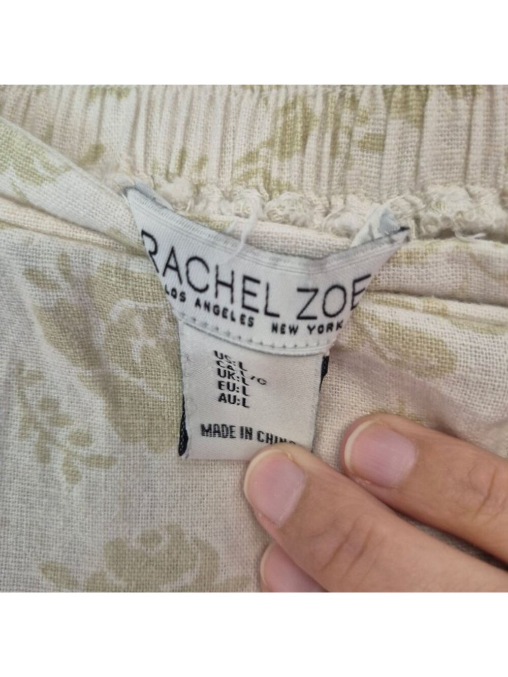 Rachel Zoe Floral Maxi Skirt Beige & Pink With Elastic Waist Size L - Picture 4 of 4